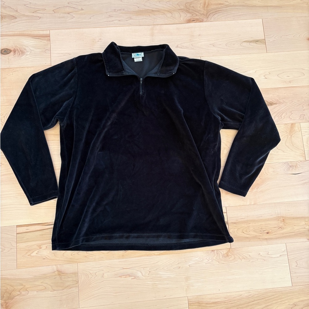 Black Velvet Pullover Sweatshirt